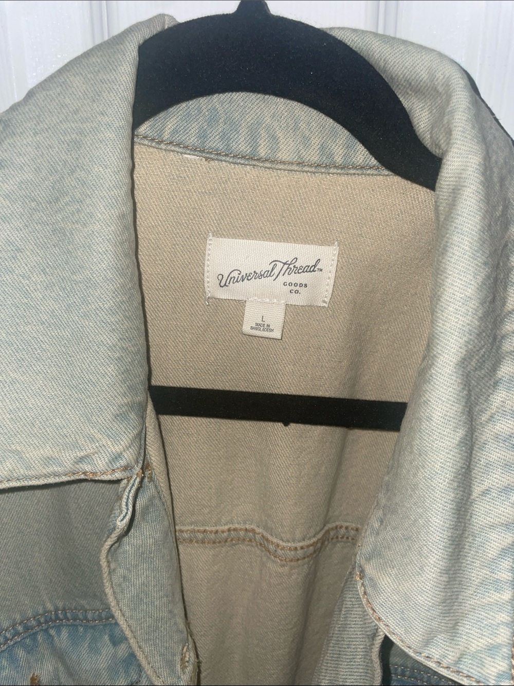 Universal Thread Light Beige Washed Denim Jacket - Picture 2 of 7